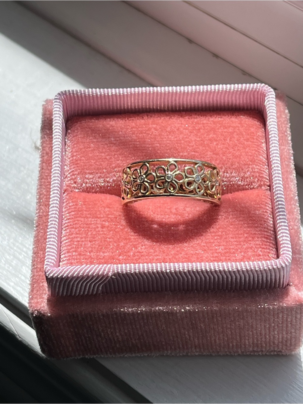 Gold Floral Cutout Band Ring - Women's Decorative Band